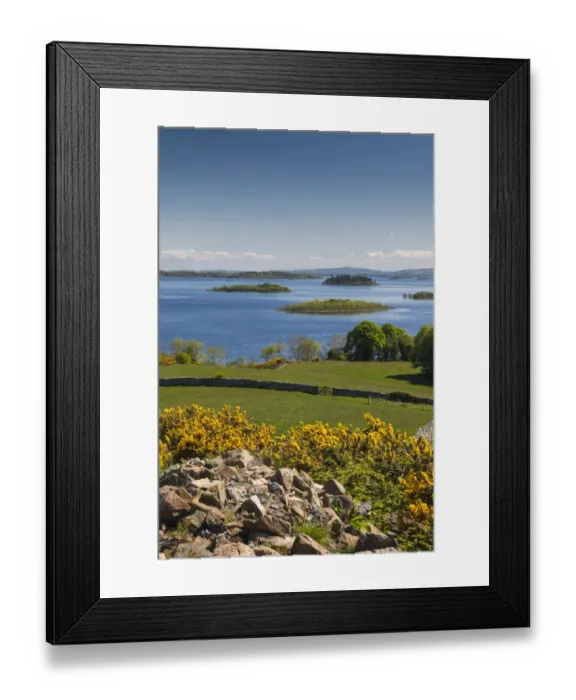 Framed Print : Ireland, County Galway, Cong, elevated springtime landscape