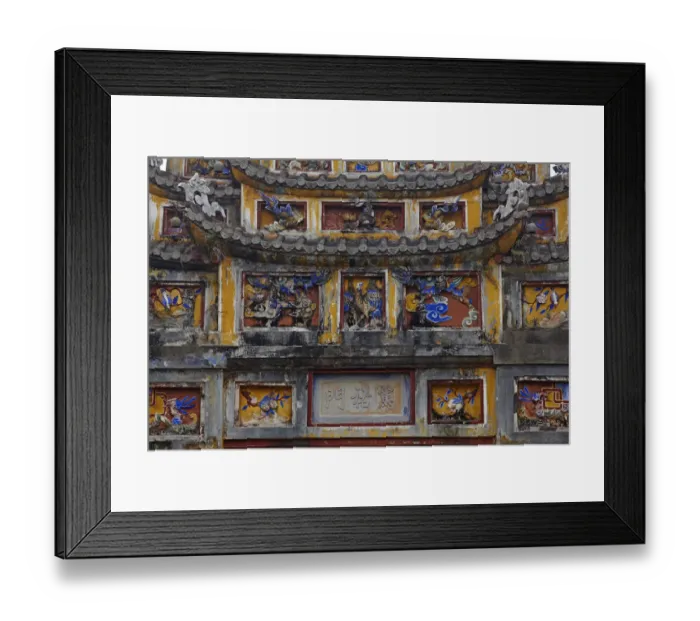 Framed Print : Detail on gateway, historic Hue Citadel (Imperial City), Hue, North Central Coast