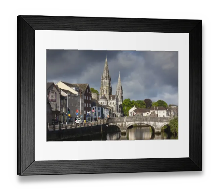Framed Print : Ireland, County Cork, Cork City, St. Fin Barres Cathedral, 19th century, from the River Lee Framed Print : Ireland, County Cork, Cork City, St. Fin Barres Cathedral, 19th century, from the River Lee