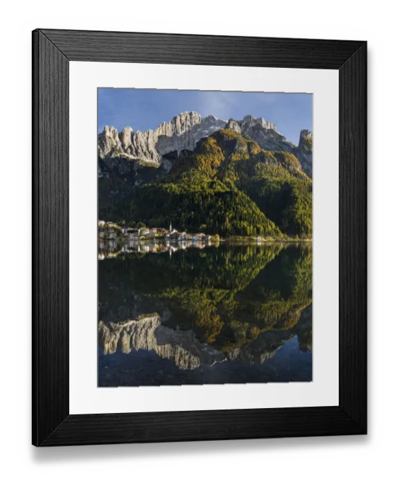 Framed Print : Village Alleghe at Lago di Alleghe at the foot of mount Civetta, one of the icons Framed Print : Village Alleghe at Lago di Alleghe at the foot of mount Civetta, one of the icons