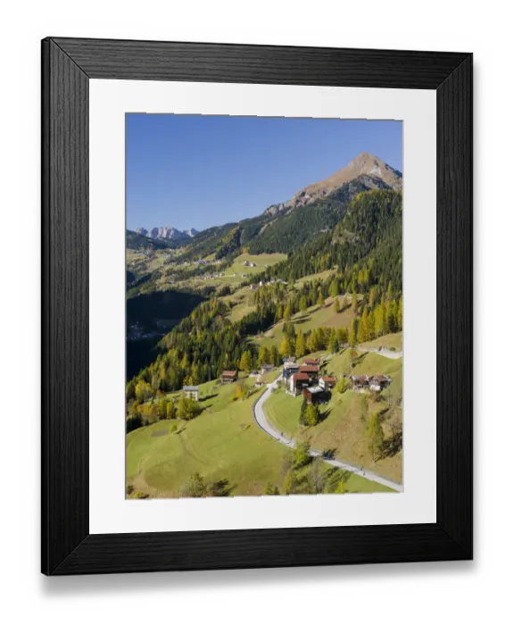 Framed Print : Val de Fodom towards Buchenstein (Livinallongo) in the Dolomites of the Veneto