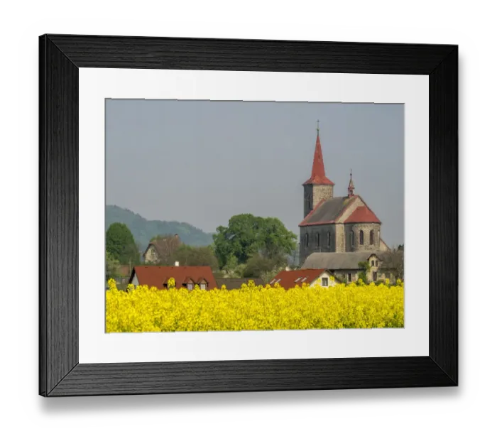 Framed Print : Europe, Czech Republic. St. John the Baptist church in the village of Ujezd pod Framed Print : Europe, Czech Republic. St. John the Baptist church in the village of Ujezd pod