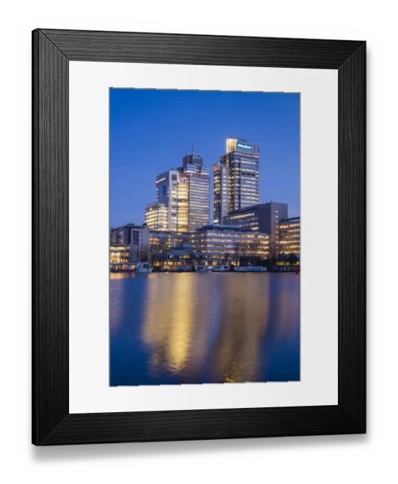 Framed Print : Netherlands, Amsterdam, Omval Commercial District, office towers, dawn Framed Print : Netherlands, Amsterdam, Omval Commercial District, office towers, dawn