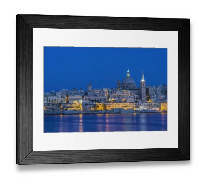 Framed Print : Europe, Malta, Valletta, Historic Skyline at Dusk Framed Print : Europe, Malta, Valletta, Historic Skyline at Dusk