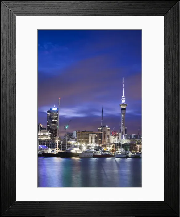 Framed Print : New Zealand, North Island, Auckland, Viaduct Harbour, dawn