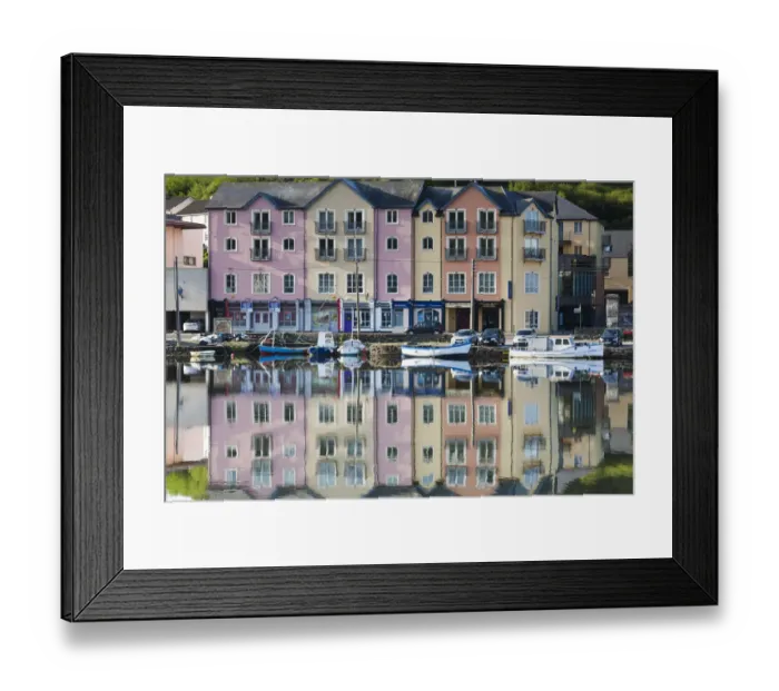 Framed Print : Ireland, County Cork, Bantry, harborfront buildings, morning Framed Print : Ireland, County Cork, Bantry, harborfront buildings, morning
