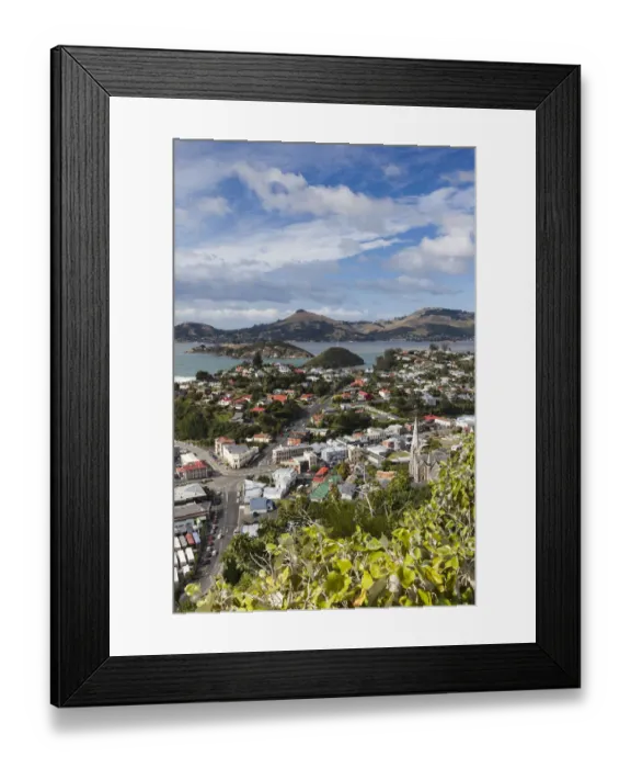 Framed Print : New Zealand, South Island, Otago, Port Chalmers, elevated port view Framed Print : New Zealand, South Island, Otago, Port Chalmers, elevated port view