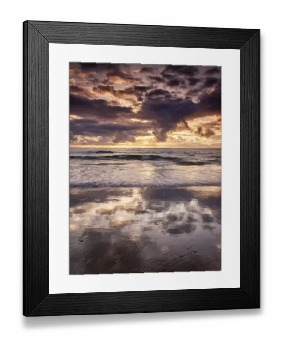 Framed Print : USA, California, La Jolla, Cloud reflections at La Jolla Shores