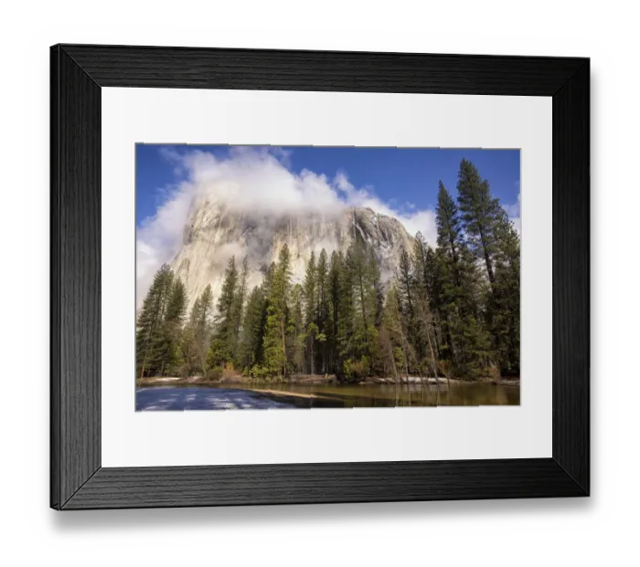 Framed Print : El Capitan seen from Cathedral Beach with reflection in Merced River. Yosemite National Park Framed Print : El Capitan seen from Cathedral Beach with reflection in Merced River. Yosemite National Park