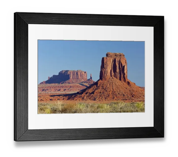 Framed Print : AZ, Monument Valley, East Mitten Butte and Saddleback Mesa; view from Valley Drive