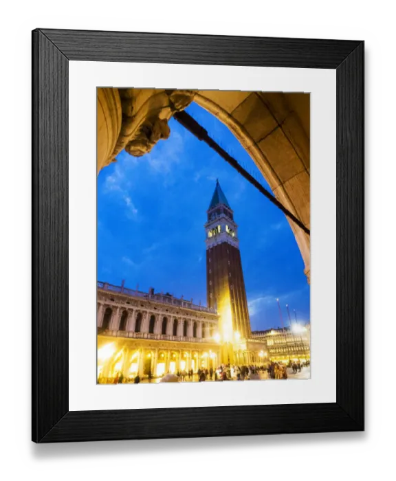 Framed Print : Europe; Italy; Venice; Evening view of Bell Tower at San Marco Square Framed Print : Europe; Italy; Venice; Evening view of Bell Tower at San Marco Square