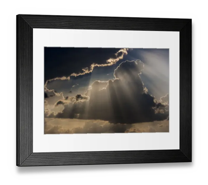 Framed Print : Sun rays and clouds, Togo, Africa Framed Print : Sun rays and clouds, Togo, Africa