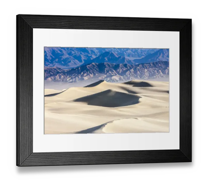 Framed Print : Mesquite Sand Dunes. Grapevine Mountains in the Background. Death Valley. California Framed Print : Mesquite Sand Dunes. Grapevine Mountains in the Background. Death Valley. California