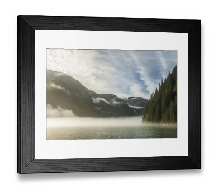 Framed Print : USA, Alaska, Tongass National Forest. Endicott Arm in fog Framed Print : USA, Alaska, Tongass National Forest. Endicott Arm in fog