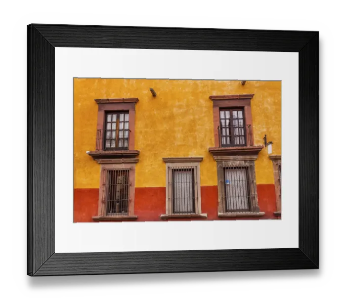 Framed Print : Yellow Red Wall Brown Windows Metal Gates San Miguel de Allende Mexico Framed Print : Yellow Red Wall Brown Windows Metal Gates San Miguel de Allende Mexico