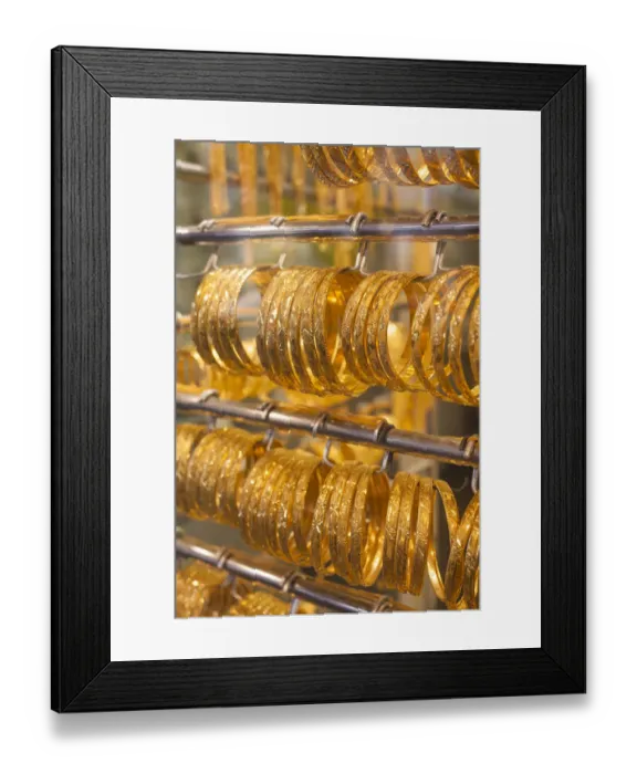 Framed Print : UAE, Dubai, Deira, Gold Souk, gold jewelry Framed Print : UAE, Dubai, Deira, Gold Souk, gold jewelry