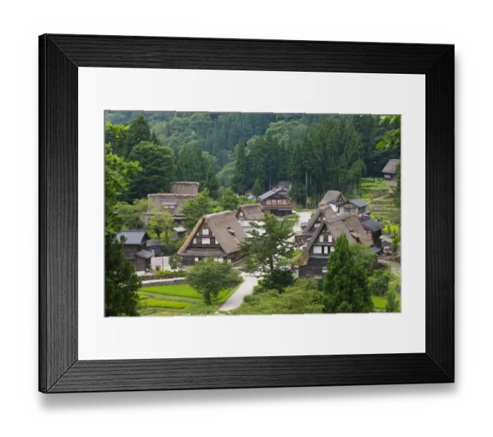 Framed Print : Gassho-zukuri houses in the mountain, Ainokura Village, Gokayama, Toyama Prefecture Framed Print : Gassho-zukuri houses in the mountain, Ainokura Village, Gokayama, Toyama Prefecture