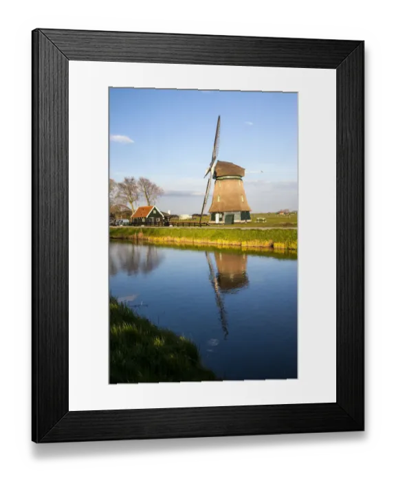 Framed Print : Netherlands, Lisse, Windmill on a Canal Framed Print : Netherlands, Lisse, Windmill on a Canal