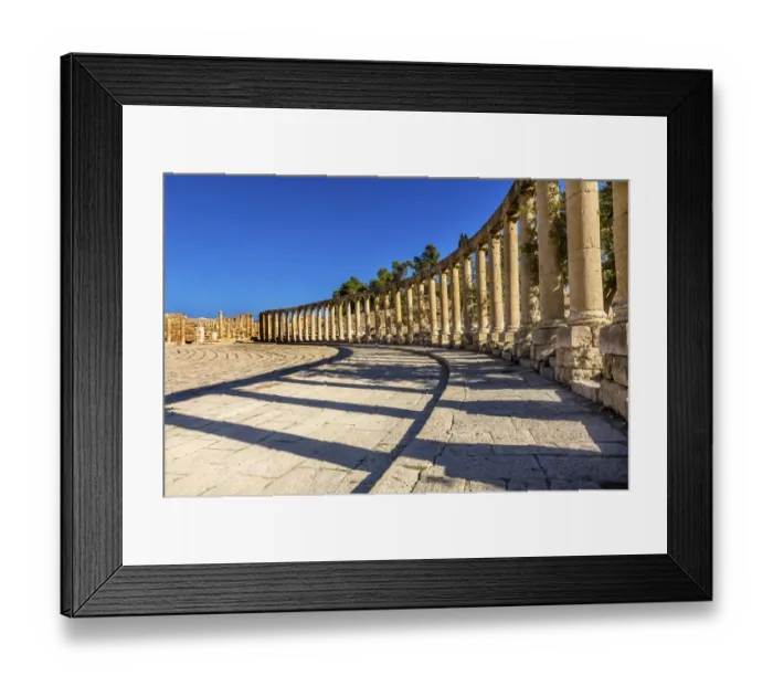 Framed Print : Oval Plaza 160 Ionic Columns Ancient Roman City Jerash Jordan Framed Print : Oval Plaza 160 Ionic Columns Ancient Roman City Jerash Jordan