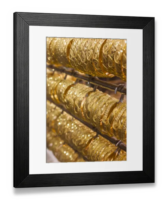 Framed Print : UAE, Dubai, Deira, Gold Souk, gold jewelry Framed Print : UAE, Dubai, Deira, Gold Souk, gold jewelry