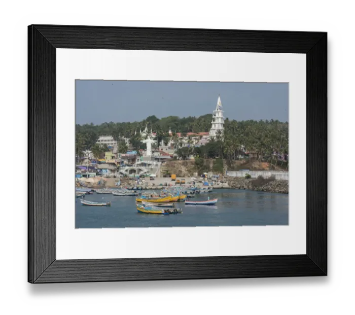 Framed Print : India, state of Kerala, Malabar Coast, port city of Villanjam aka Vizhinjam along