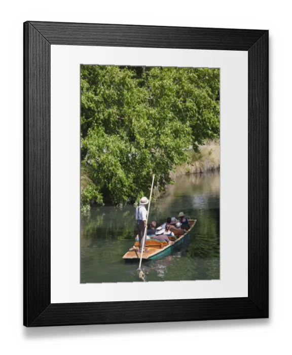 Framed Print : New Zealand, South Island, Christchurch, punting on the Avon River