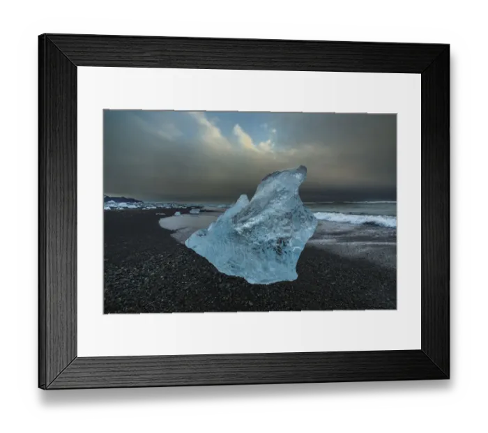 Framed Print : Bergy bits on beach, Austur-Skaftafellssysla, Iceland Framed Print : Bergy bits on beach, Austur-Skaftafellssysla, Iceland