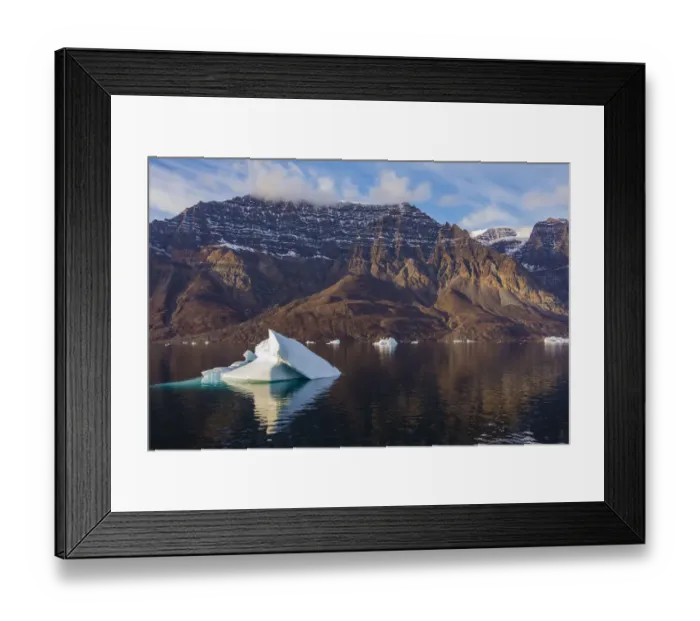 Framed Print : Arctic, Greenland, Milne Land, Scoresby sund, blue, brown, calm water, clouds, cold Framed Print : Arctic, Greenland, Milne Land, Scoresby sund, blue, brown, calm water, clouds, cold
