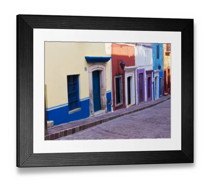 Framed Print : North America; Mexico; Guanajuato; Colorful Back Alley of Guanajuato Mexico