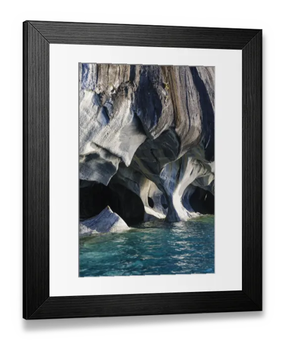Framed Print : Chile, Aysen, Puerto Rio Tranquilo, Marble Chapel Natural Sanctuary. Limestone (marble) formations Framed Print : Chile, Aysen, Puerto Rio Tranquilo, Marble Chapel Natural Sanctuary. Limestone (marble) formations