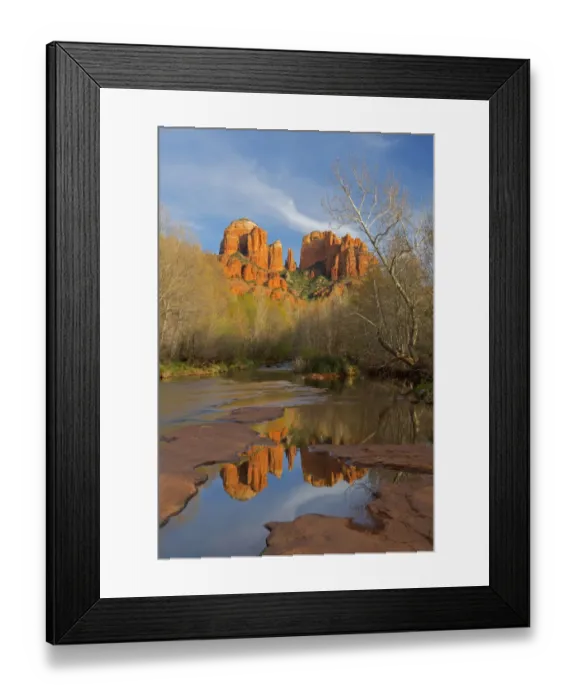 Framed Print : AZ, Arizona, Sedona, Crescent Moon Recreation Area, Red Rock Crossing; Cathedral Rock Framed Print : AZ, Arizona, Sedona, Crescent Moon Recreation Area, Red Rock Crossing; Cathedral Rock