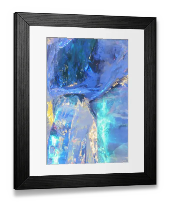 Framed Print : color, patterns and textures of ice blocks near Fairbanks, Alaska, USA