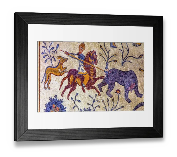 Framed Print : Ancient 6th Century People Animal Mosaic Memorial Church Moses Mount Nebo Jordan Framed Print : Ancient 6th Century People Animal Mosaic Memorial Church Moses Mount Nebo Jordan