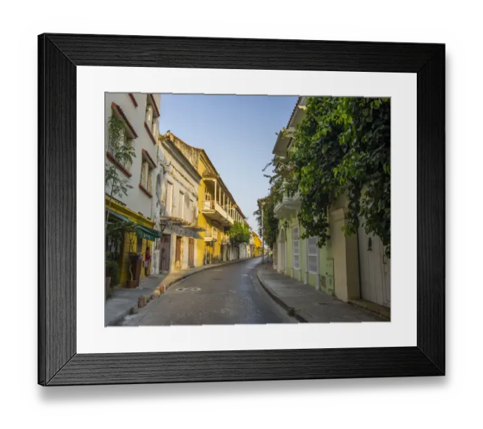 Framed Print : South America, Colombia, Cartagena, Charming residential street in historic Cartagena Framed Print : South America, Colombia, Cartagena, Charming residential street in historic Cartagena