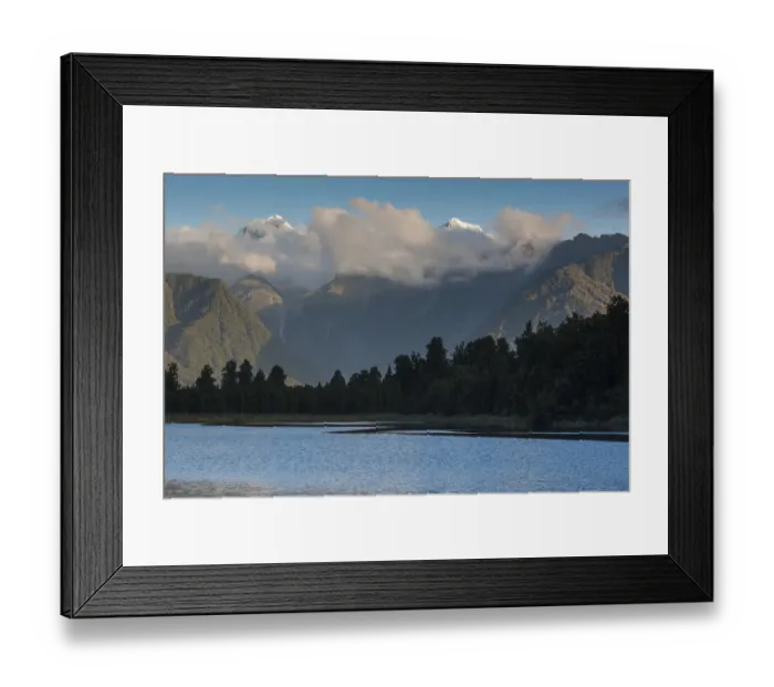 Framed Print : New Zealand, South Island, West Coast, Fox Glacier Village, Lake Matheson, reflection of Mt Framed Print : New Zealand, South Island, West Coast, Fox Glacier Village, Lake Matheson, reflection of Mt