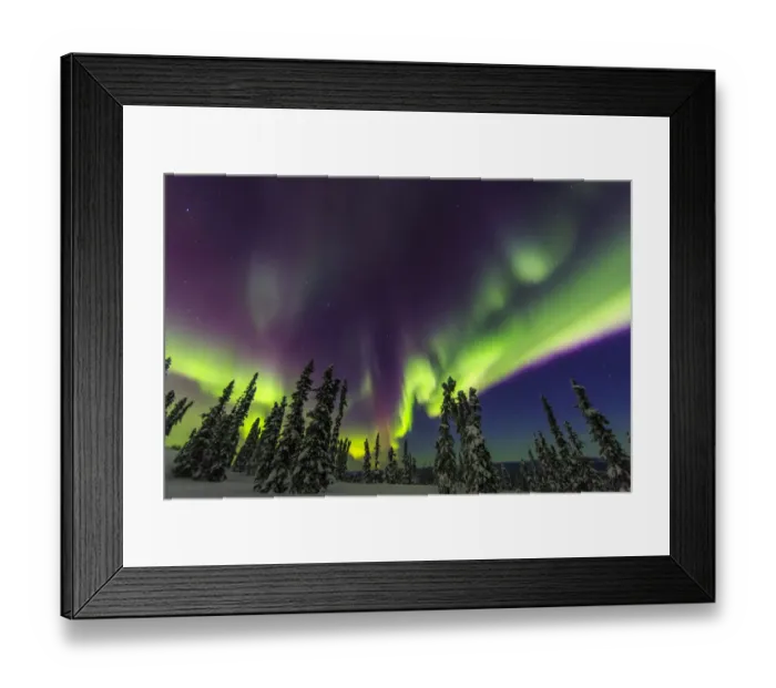 Framed Print : Aurora borealis, northern lights, near Fairbanks, Alaska