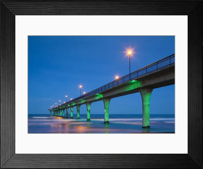 Framed Print : New Zealand, South Island, Christchurch-New Brighton, Christchurch Pier, dusk Framed Print : New Zealand, South Island, Christchurch-New Brighton, Christchurch Pier, dusk