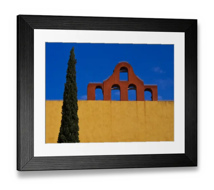 Framed Print : North America; Mexico; San Migel de Allende; Blue sky, city wall and Cypress Tree Framed Print : North America; Mexico; San Migel de Allende; Blue sky, city wall and Cypress Tree