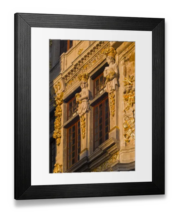 Framed Print : Belgium, Brussels, Grand Place, Guild Hall detail Framed Print : Belgium, Brussels, Grand Place, Guild Hall detail
