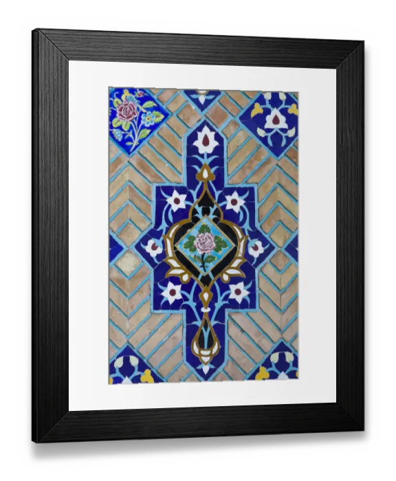 Framed Print : Iran, Tehran, Niyavaran Palace Complex, palace of the last Shah, tilework
