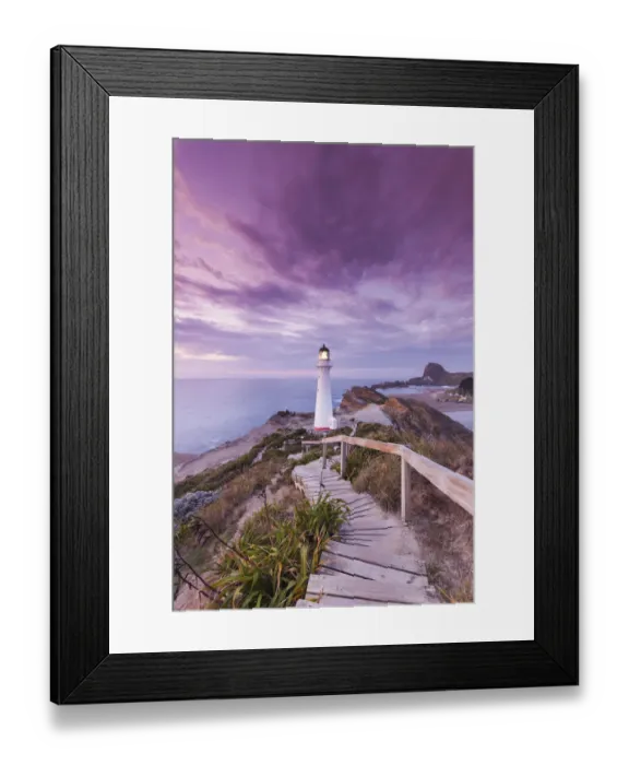 Framed Print : New Zealand, North Island, Castlepoint, Castlepoint Lighthouse, dawn