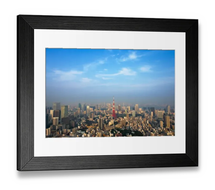 Framed Print : Downtown skyline dominated by Tokyo Tower, Tokyo, Japan