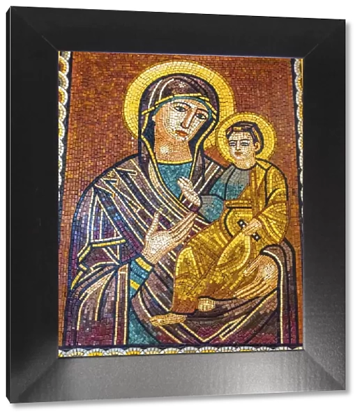 Mary Baby Jesus Christ Mosaic Saint Georges Greek Orthodox Church Madaba Jordan