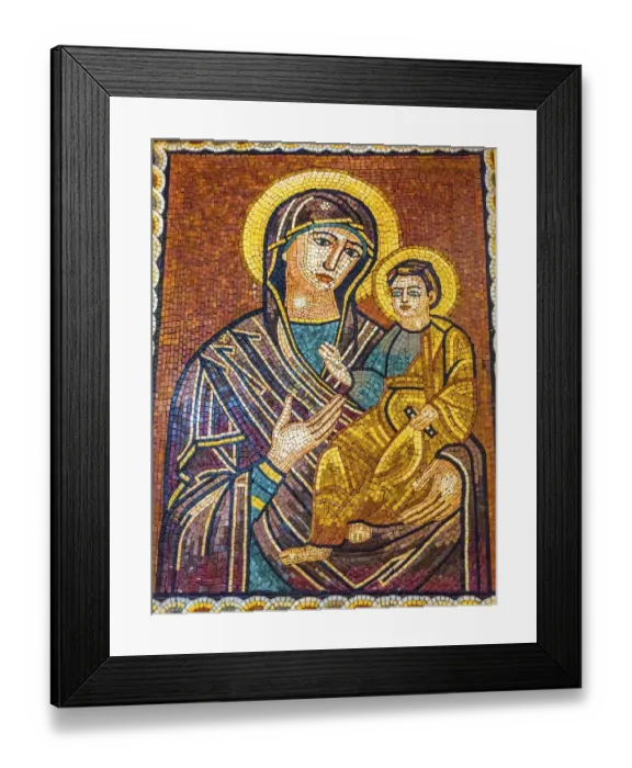 Framed Print : Mary Baby Jesus Christ Mosaic Saint Georges Greek Orthodox Church Madaba Jordan Framed Print : Mary Baby Jesus Christ Mosaic Saint Georges Greek Orthodox Church Madaba Jordan
