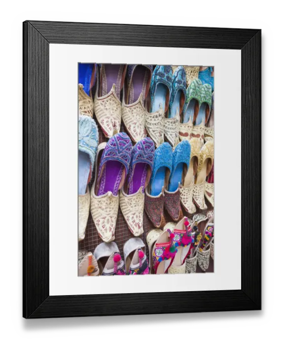 Framed Print : UAE, Dubai, Deira, souvenir traditional slippers Framed Print : UAE, Dubai, Deira, souvenir traditional slippers