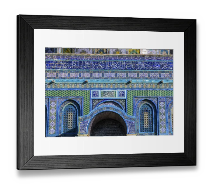 Framed Print : Dome of the Rock Islamic Decorations Mosque Temple Mount Jerusalem Israel