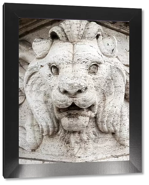 Marble lion at Ponte Vittorio Emanuele 2nd Rome, Unesco World Heritage Site, Latium