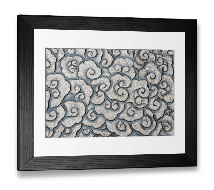 Framed Print : Stone carving of cloud pattern, Shanghai, China