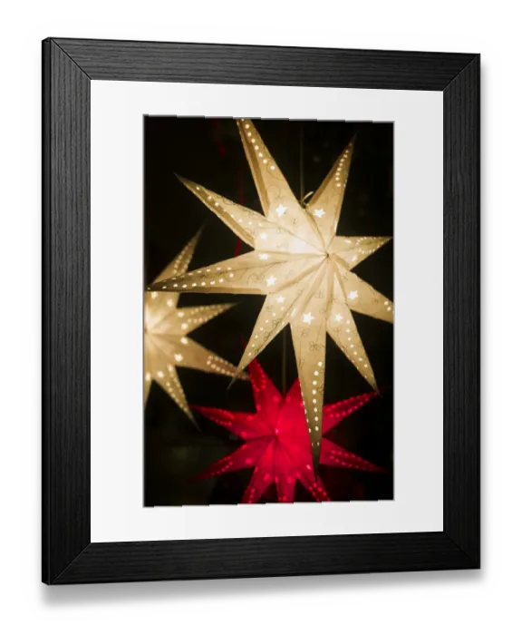 Framed Print : Netherlands, Amsterdam, Rembrandtplein square, Christmas Market stars