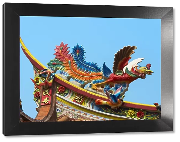 Phoenix statue on the roof of a Matsu Temple, Xiamen, Fujian Province, China